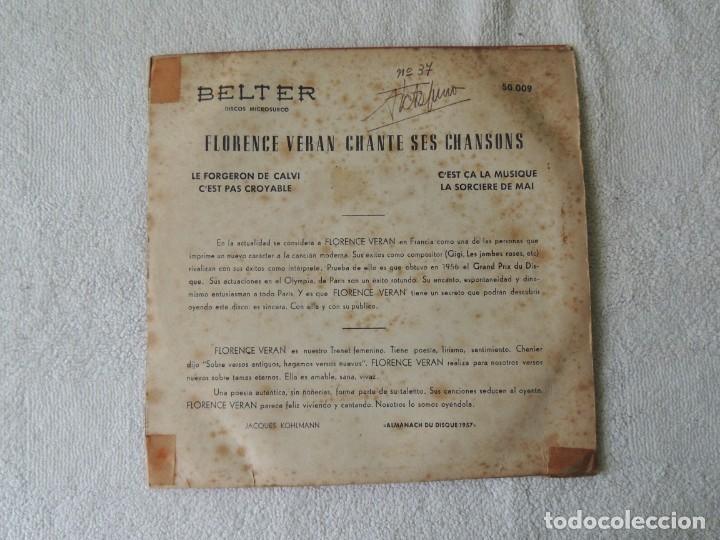 Discos de vinilo: FLORENCE VERAN --- LE FORGERON DE CALVI +3 - Foto 2