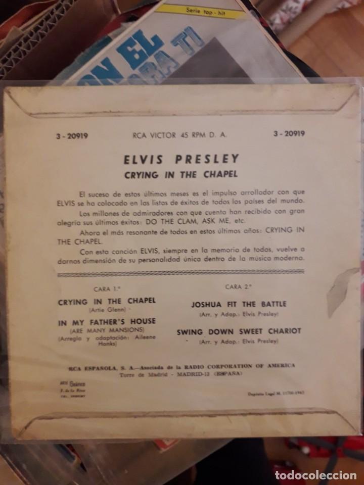 Discos de vinilo: ELVIS PRESLEY - CRYING IN THE CHAPEL - Foto 3