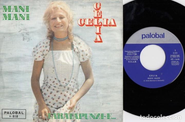 Discos de vinilo: CELIA - MANI MANI - SINGLE DE VINILO - PALOBAL - Foto 1