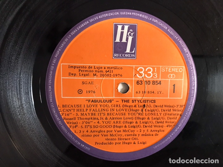 Discos de vinilo: The Stylistics. Fabulous - Foto 3