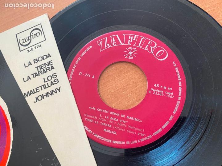 Discos de vinilo: MARISOL (LA BODA) EP ESPA&Ntilde;A 1967 (EPI20) - Foto 2