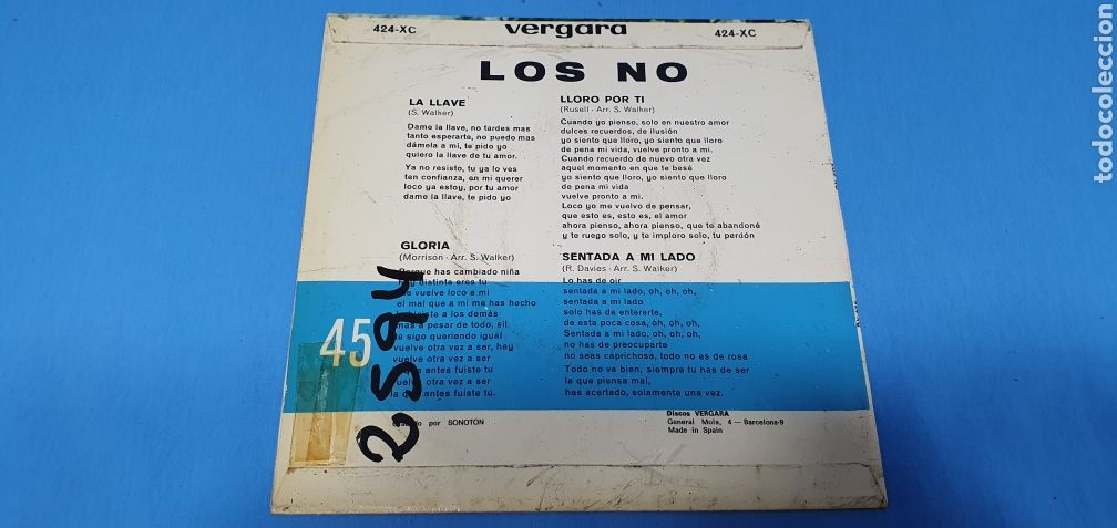 Discos de vinilo: DISCO DE VINILO - LOS NO - LA LLAVE / SENTADA A MI LADO - 1966 - Foto 4
