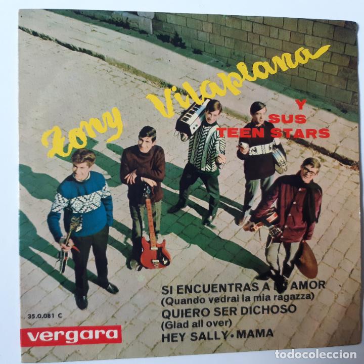 TONY VILAPLANA Y SUS TEEN STARS- SI ENCUENTRAS A MI AMOR- EP 1964- FIRMADO POR TONY VILAPLANA. (Música - Discos de Vinilo - EPs - Grupos Españoles 50 y 60)
