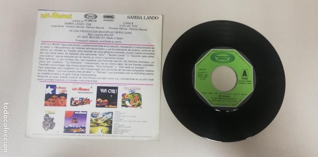 Discos de vinilo: Inti Illimani - Samba Lando (7&rdquo;, Single) - Foto 2