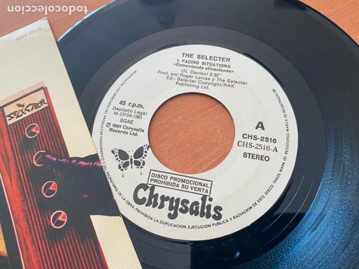 Discos de vinilo: THE SELECTER (FACING SITUATIONS) SINGLE ESPA&Ntilde;A 1981 PROMO (EPI20) - Foto 2