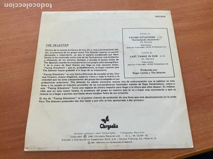 Discos de vinilo: THE SELECTER (FACING SITUATIONS) SINGLE ESPA&Ntilde;A 1981 PROMO (EPI20) - Foto 3