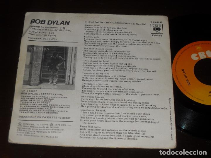 Discos de vinilo: BOB DYLAN SINGLE. CAMBIO DE GUARDIA. MADE IN SPAIN. 1978 - Foto 2
