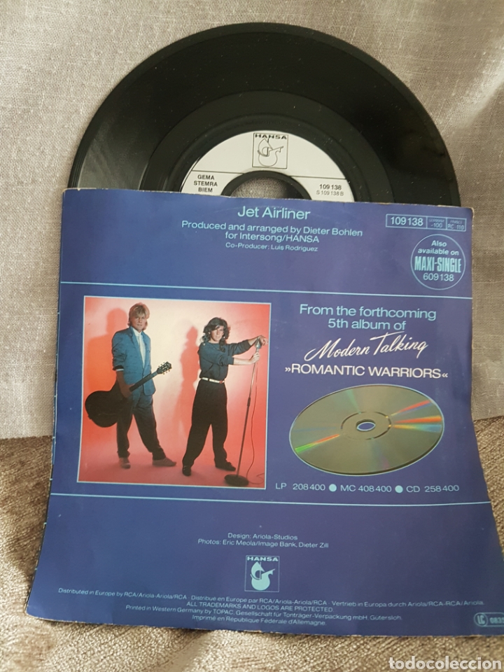 Discos de vinilo: MODERN TALKING Jet airliner - Foto 2