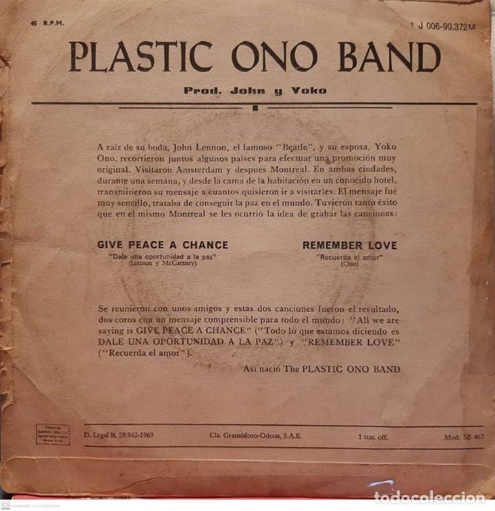 Discos de vinilo: Plastic Ono Band* &lrm;&ndash; Give Peace A Chance / Remember Love - Foto 2