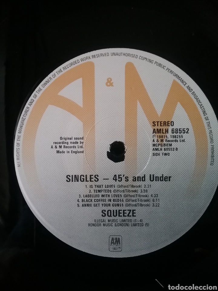 Discos de vinilo: SQUEEZE 1980 ORIGINAL U.K. A&M RECORDS - Foto 6