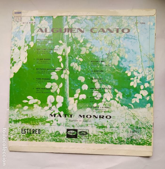 Discos de vinilo: Matt Monro - Alguien cant&oacute;. LP. TDKDA80 - Foto 2