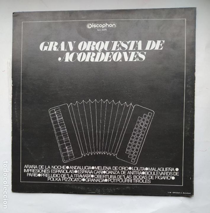 Discos de vinilo: GRAN ORQUESTA DE ACORDEONES. LP. TDKDA80 - Foto 2