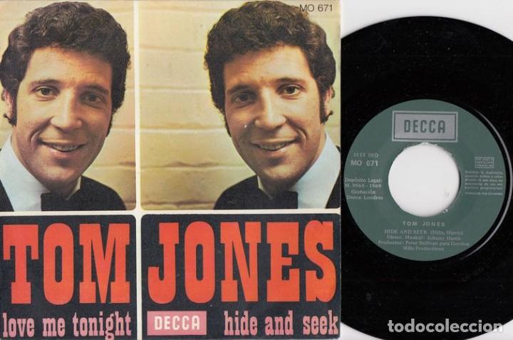 Discos de vinilo: TOM JONES - LOVE ME TONIGHT - SINGLE DE VINILO - Foto 1