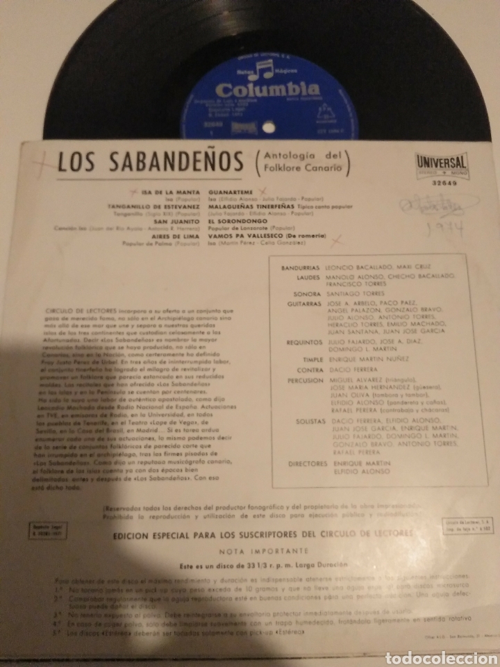 Discos de vinilo: Los sabande&ntilde;os 10&rdquo; - Foto 2