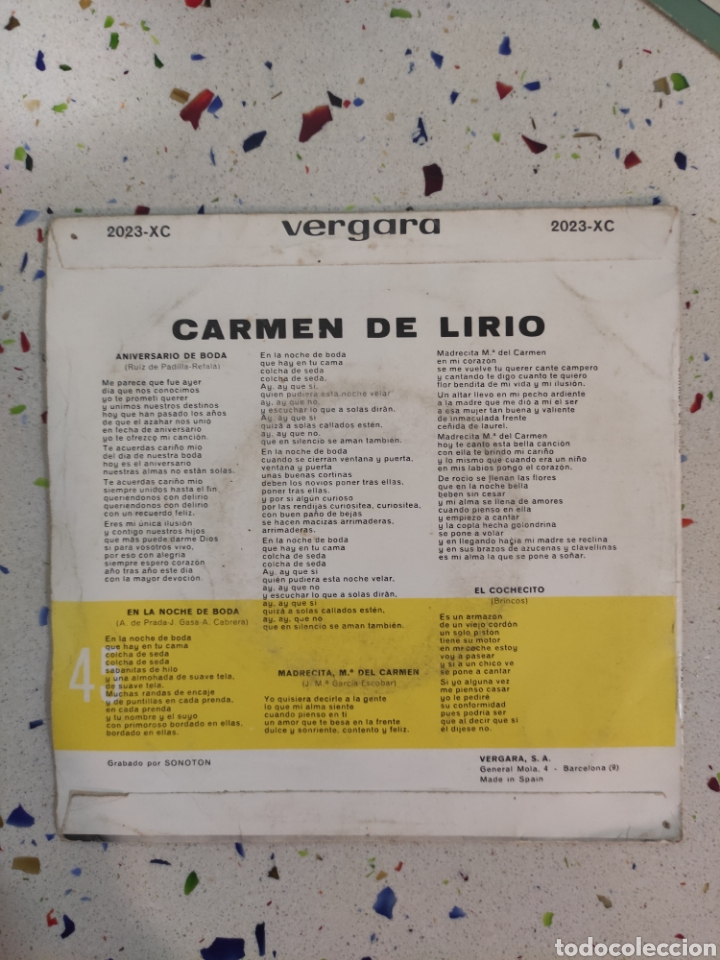 Discos de vinilo: Carmen de lirio EP - Foto 2 - 229255645