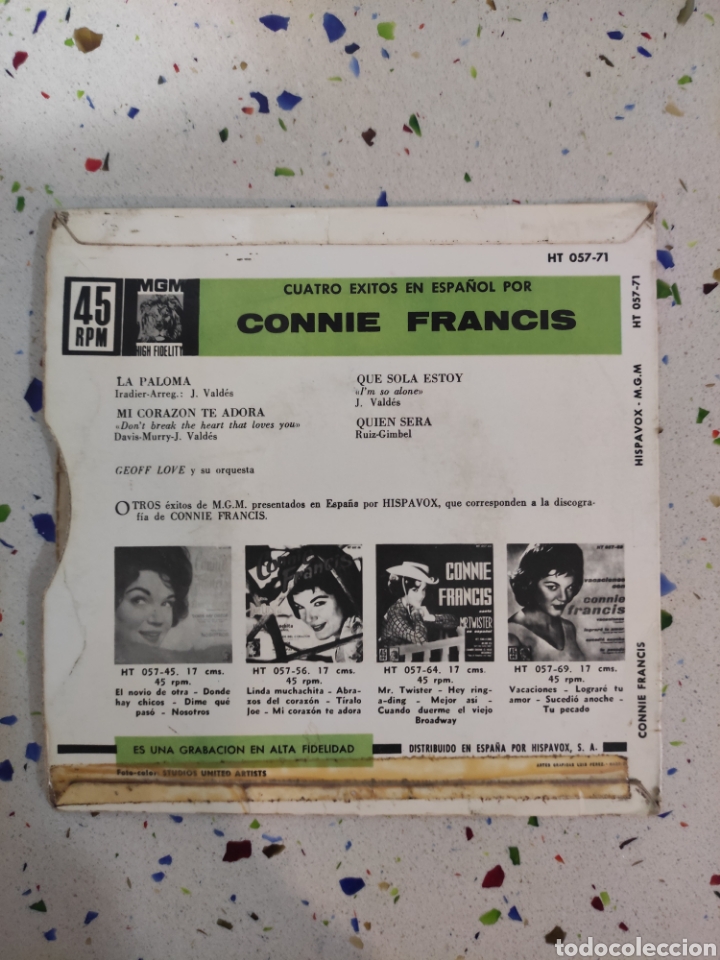 Discos de vinilo: EP Connie Francis la paloma - Foto 2