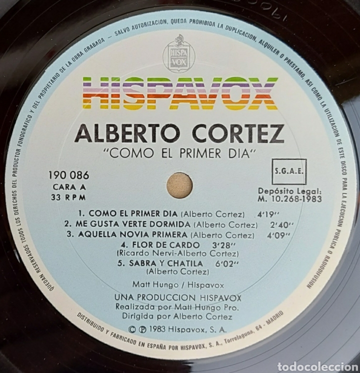Discos de vinilo: Lp Alberto Cortez - Como el primer d&iacute;a - Foto 3