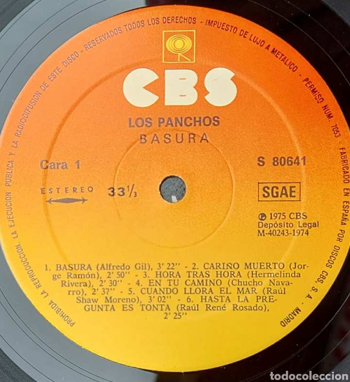 Discos de vinilo: Lp Los panchos basura - Foto 3