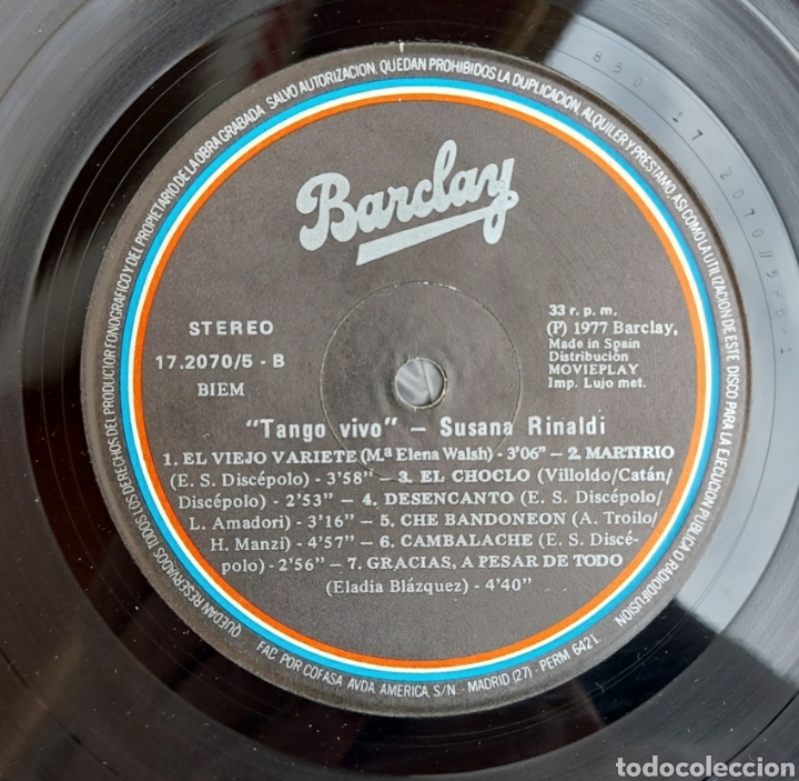 Discos de vinilo: Lp Susana Rinaldi - Tango vivo - Foto 3