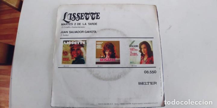 Discos de vinilo: LISSETTE-SINGLE MARTES 2 DE LA TARDE - Foto 2