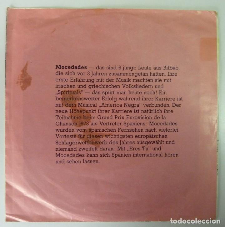 Discos de vinilo: MOCEDADES // ERES TU // EUROVISION 1978 // GERMANY // SINGLE - Foto 2