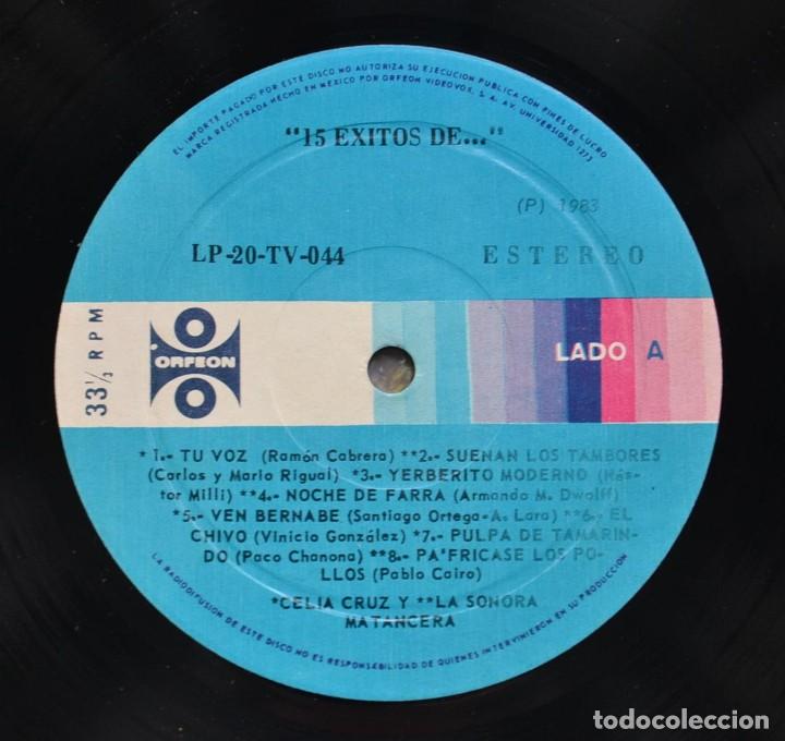 Discos de vinilo: Celia Cruz Y La Sonora Matancera &lrm;&ndash; 15 Exitos 15 LP - Foto 3