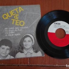 Discos de vinilo: QUETA & TEO EP ES CORET DES COTXETET + 3 EDIGSA 1964 + INSERTO. Lote 229851765