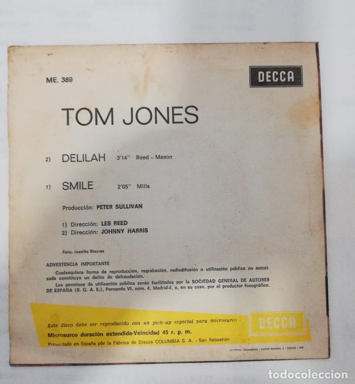 Discos de vinilo: TOM JONES: DELILAH / SMILE - Foto 2
