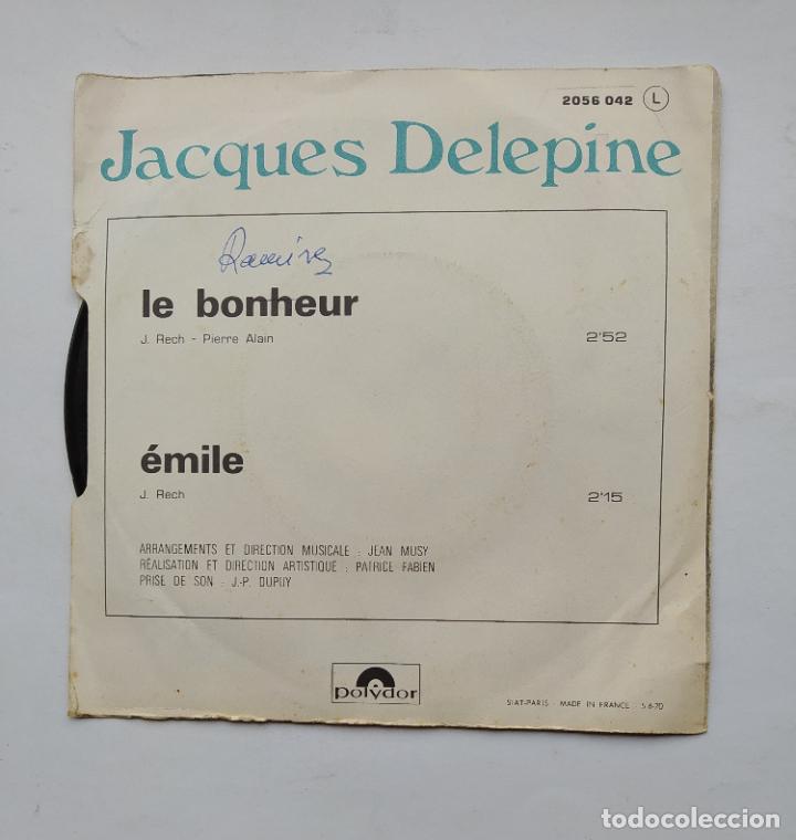 Discos de vinilo: JACQUES DELEPINE. LE BONHEUR. EMILE. SINGLE. TDKDS14 - Foto 2