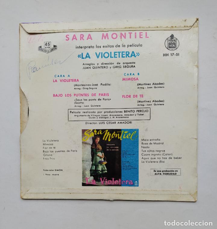 Discos de vinilo: SARA MONTIEL. LA VIOLETERA. + 3. EP. TDKDS14 - Foto 2