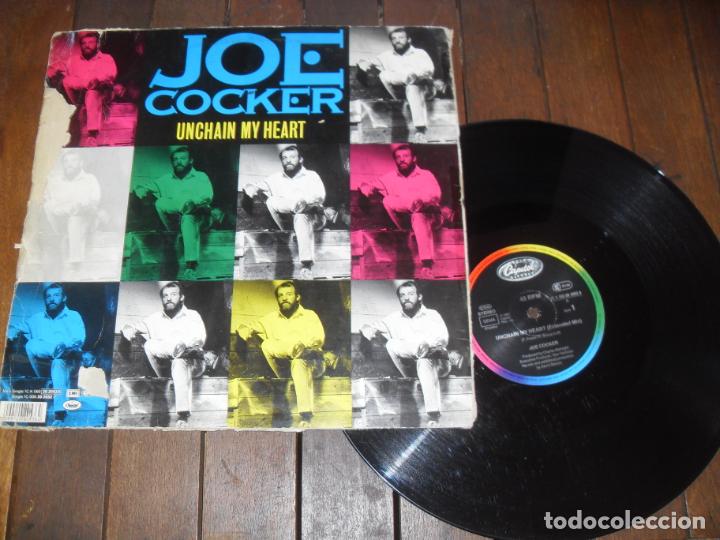 Discos de vinilo: JOE COCKER MAXI SINGLE UNCHAIN MY HEART MADE IN EEC. - Foto 2