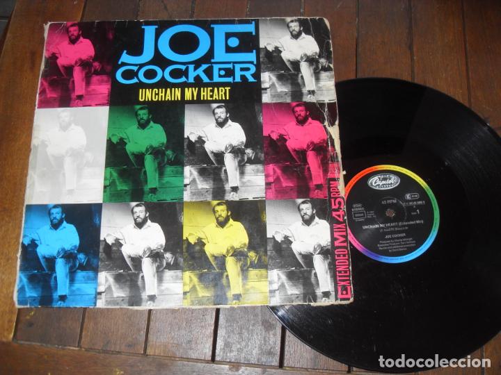 Discos de vinilo: JOE COCKER MAXI SINGLE UNCHAIN MY HEART MADE IN EEC. - Foto 1