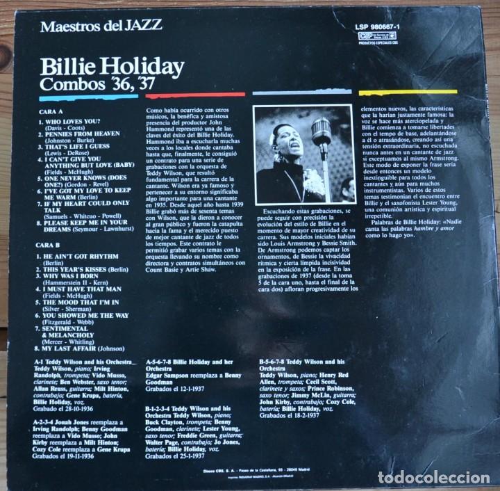 Discos de vinilo: Billie Holiday &lrm;&ndash; Combos 36, 37 LP - Foto 2