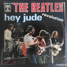 Discos de vinilo: THE BEATLES-HEY JUDE / REVOLUTION - SINGLE 1968 ODEON DSOE 16740 CONTRAPORTADA 6'8 MINUTOS. Lote 230544155