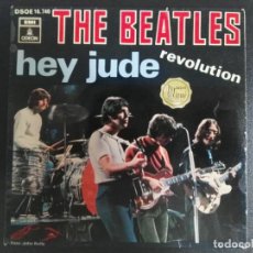 Discos de vinilo: THE BEATLES-HEY JUDE / REVOLUTION - SINGLE 1968 ODEON DSOE 16740 CONTRAPORTADA 7'8 MINUTOS. Lote 230544395