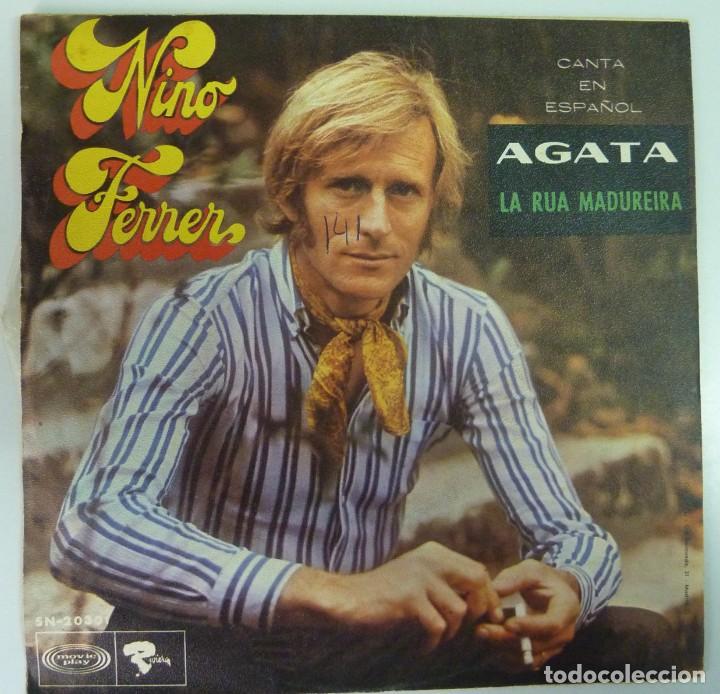 Discos de vinilo: NINO FERRER // AGATA // 1969 // SINGLE - Foto 2