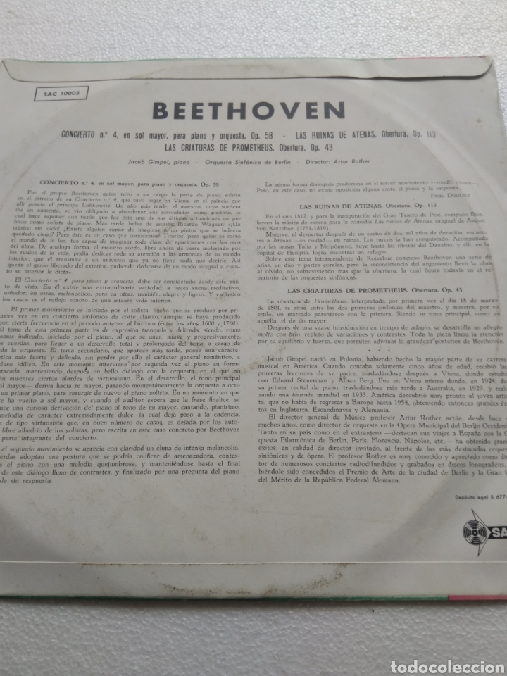 Discos de vinilo: VINILO JULIUS KATCHEN BEETHOVEN CONCIERTOS - Foto 3