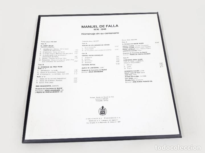 Discos de vinilo: CAJA ESTUCHE CON DISCOS LP DEL CENTENARIO HOMENAJE A MANUEL DE FALLA - Foto 4