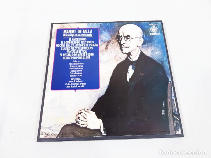 Discos de vinilo: CAJA ESTUCHE CON DISCOS LP DEL CENTENARIO HOMENAJE A MANUEL DE FALLA - Foto 1