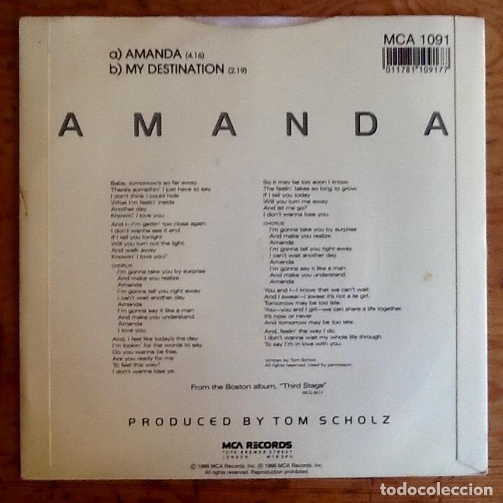 Discos de vinilo: BOSTON : AMANDA [MCA - UK 1986] 7 - Foto 2