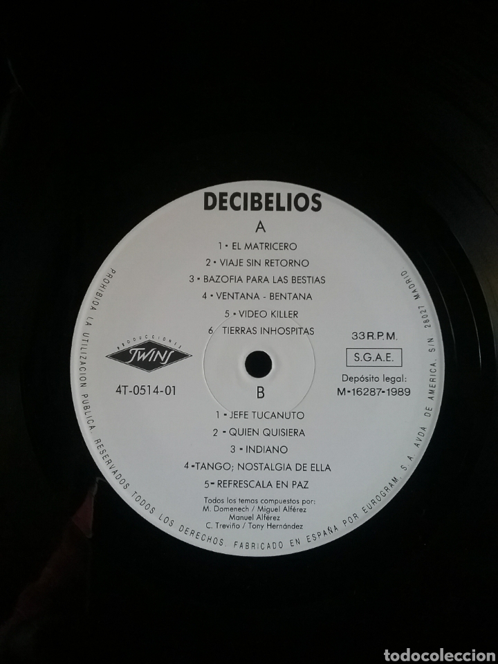 Discos de vinilo: DECIBELIOS 1989 TWINS RECORDS - Foto 6