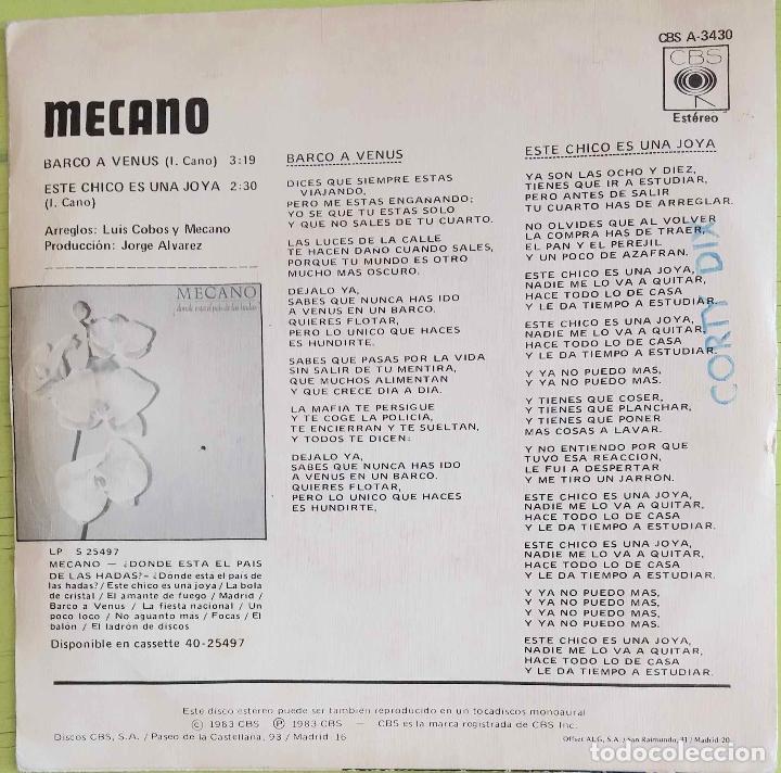 Discos de vinilo: MECANO, BARCO A VENUS. SINGLE - Foto 2