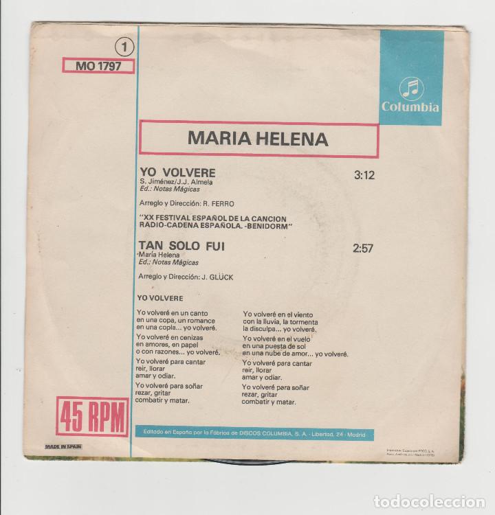 Discos de vinilo: MARIA HELENA-YO VOLVERE - Foto 2