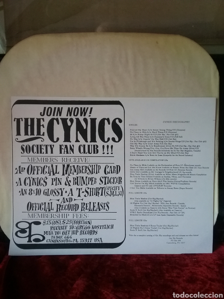 Discos de vinilo: THE CYNICS 1991 GET HIP RECORDINGS - Foto 3