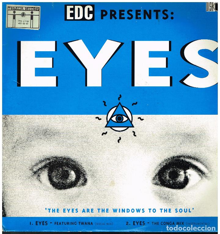 Discos de vinilo: EDC - EYES (2 VERSIONES) / VIBRACION (2 VERSIONES) - MAXI SINGLE 1992 - Foto 1