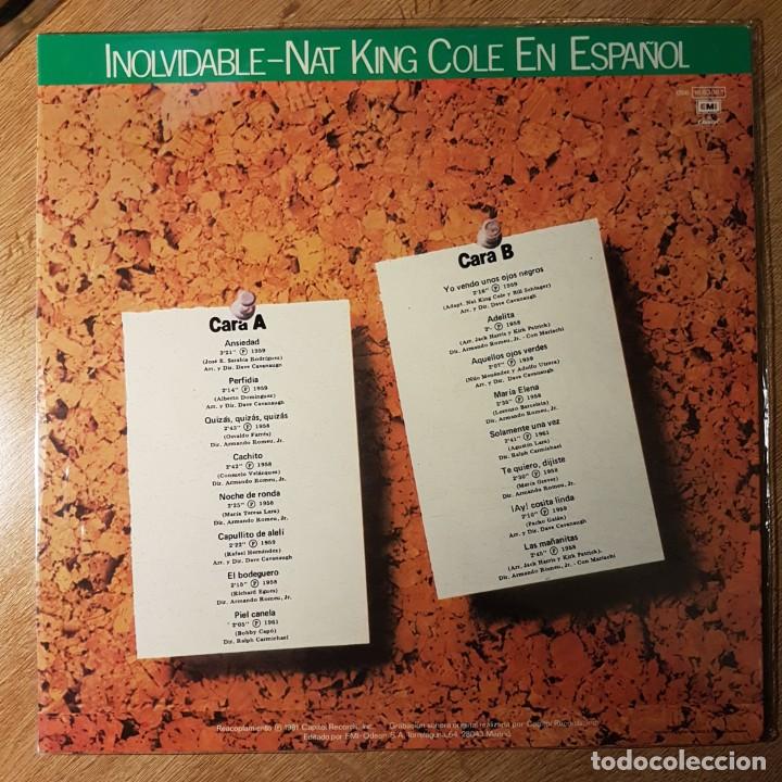 Discos de vinilo: LP INOLVIDABLE NAT KING COLE EN ESPA&Ntilde;OL - Foto 2