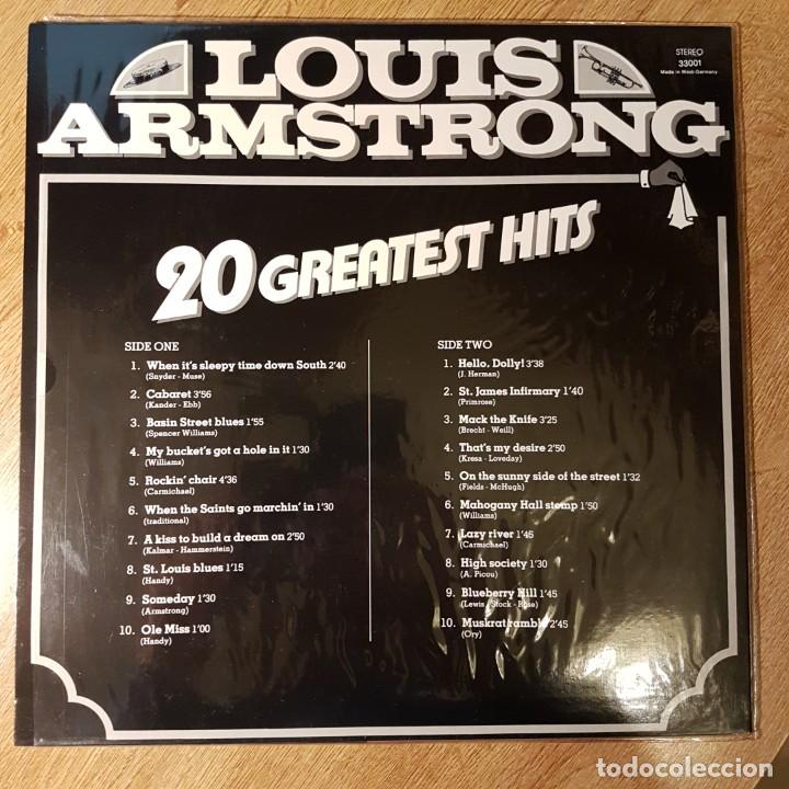 Discos de vinilo: LP LOUIS ARMSTRONG. 20 GREATEST HITS - Foto 2