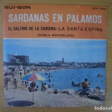 Discos de vinilo: SARDANAS EN PALAMOS Y PLAYA DE ARO - COBLA BARCELONA RUI-GON DISCO SINGLE ECP 3005 RUIGON 1966