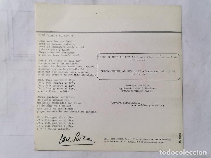 Discos de vinilo: JAN SUIZA, DIOS GUARDE AL REY 1982, VERSION ORIGINAL - Foto 2