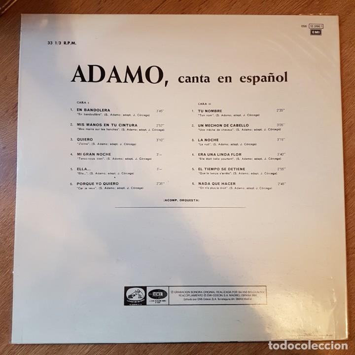 Discos de vinilo: LP ADAMO CANTA EN ESPA&Ntilde;OL - Foto 2